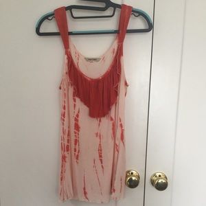 Burnt Orange Subtle Tie Dye Tank Top